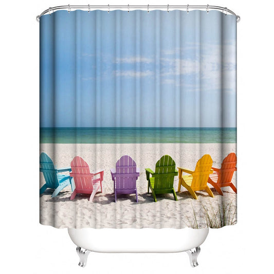 Summer Seaside Vacation Colorful Beach Charis Shower Curtain
