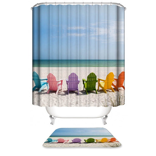 Summer Seaside Vacation Colorful Beach Charis Shower Curtain