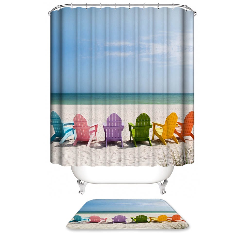 Summer Seaside Vacation Colorful Beach Charis Shower Curtain