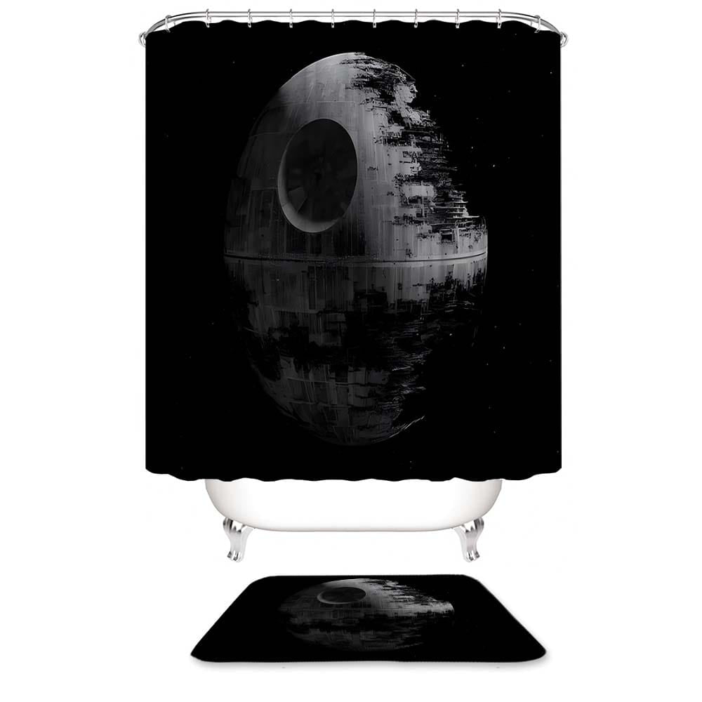 Dark Star Wars Space Death Star Shower Curtain, Dark Space Bathroom Decor
