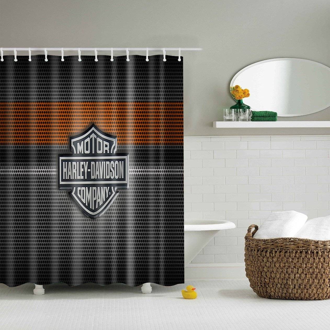 Punch Holes Net Backdrop Motor Harley Davidson Company Shower Curtain