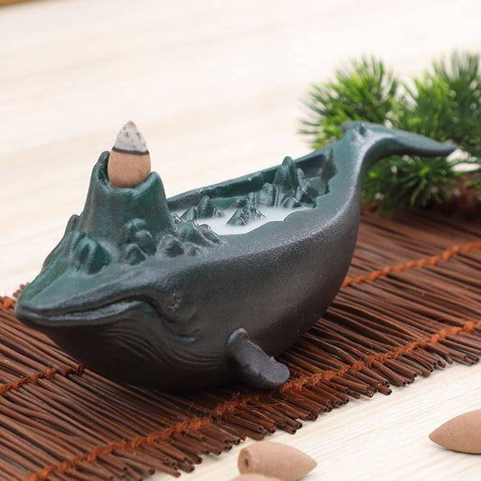 Mountain on Whale Reverse Backflow Incense Burner