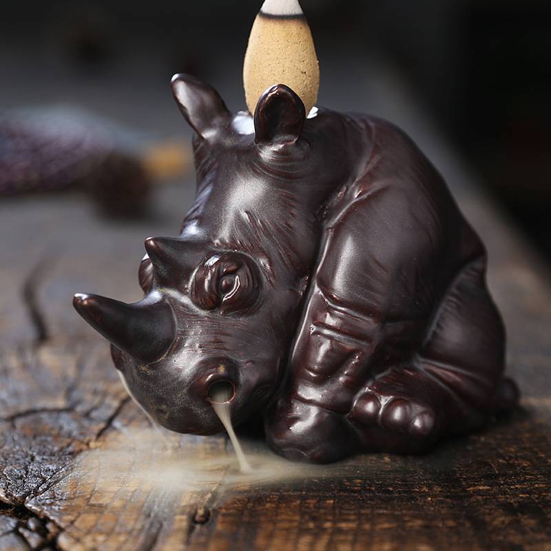 Rhinoceros Backflow Incense Burner