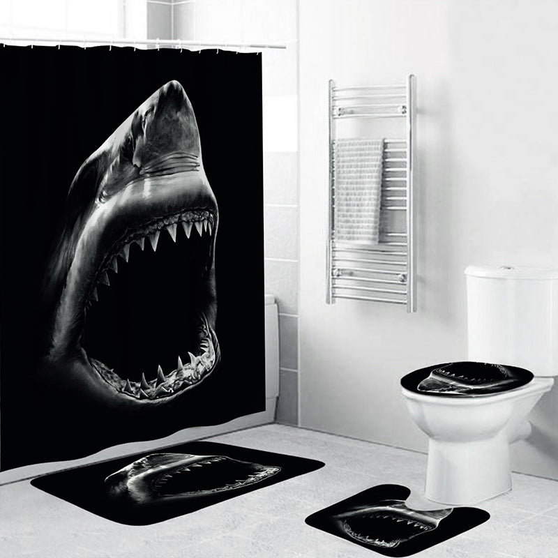 Black and White Shark Shower Curtain | Shark Shower Curtain