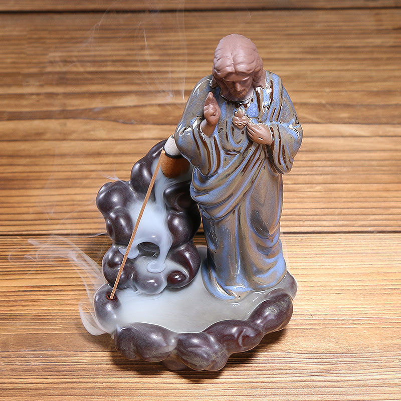 Christ Style Standing Jesus Backflow Incense Burner
