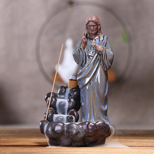 Christ Style Standing Jesus Backflow Incense Burner
