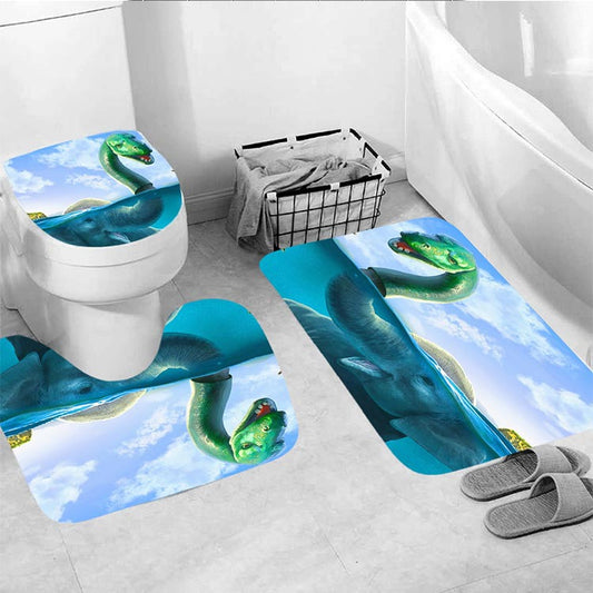 Funny Elephant Shower Curtain | Loch Ness Monster Bathroom Curtain