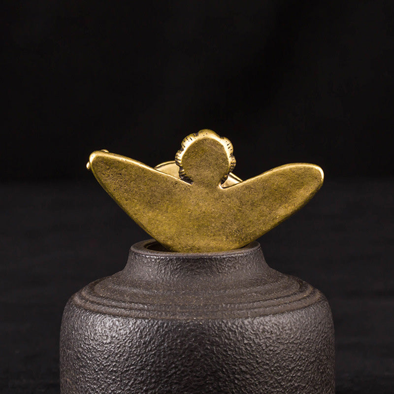 Antique Brass Meditation Frog Incense Stick Holder