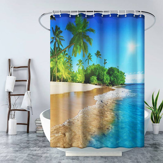 Summer Vacation Palm Beach View Shower Curtain