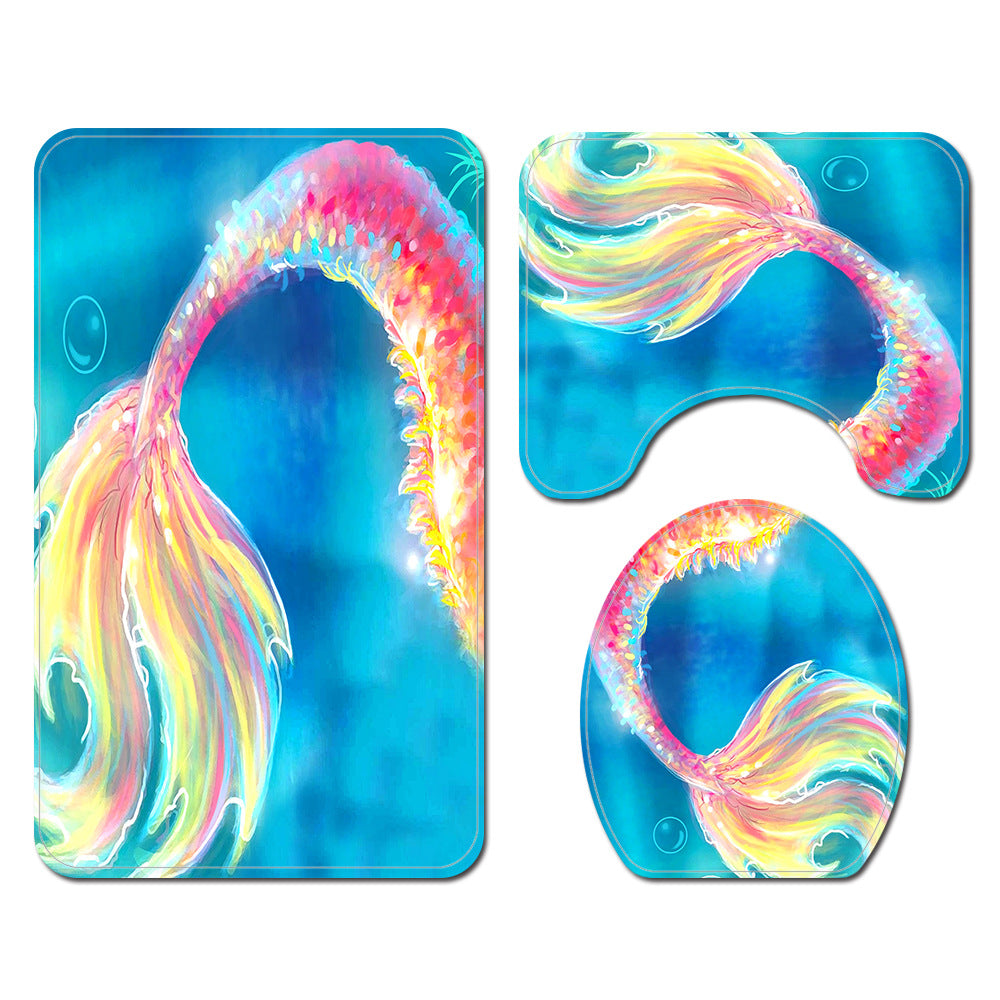 Colorful Mermaid Tail Shower Curtain | Colorful Mermaid Tail Bathroom Curtain