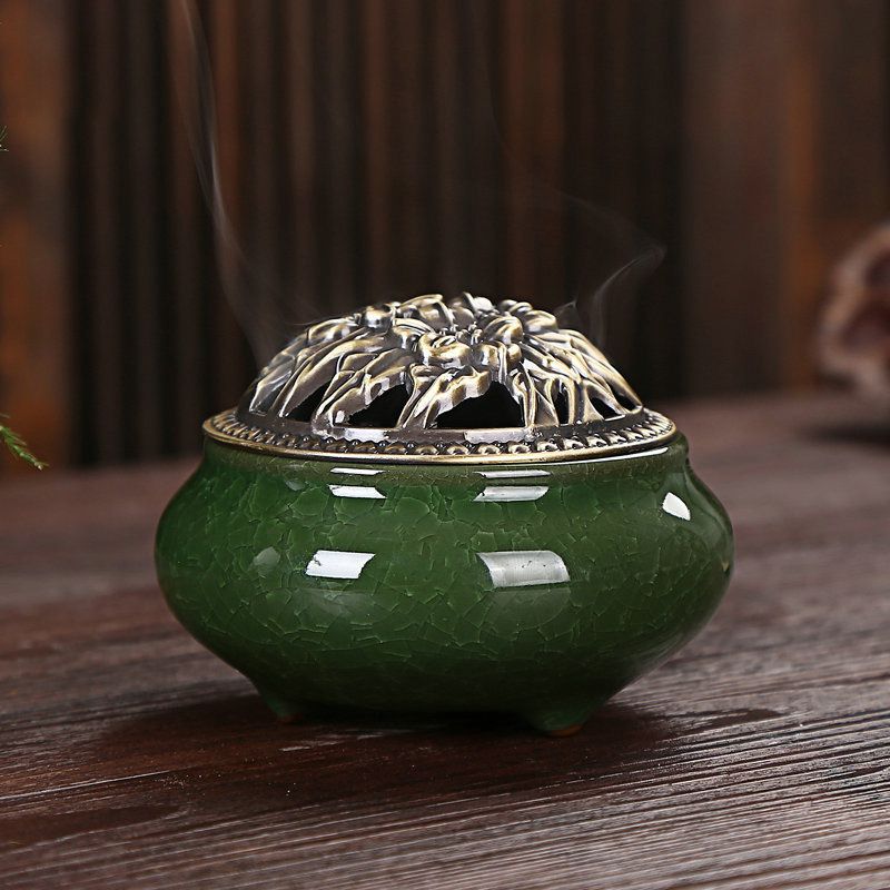 Exquisite Colorful Ice Cracked Ceramic Censer