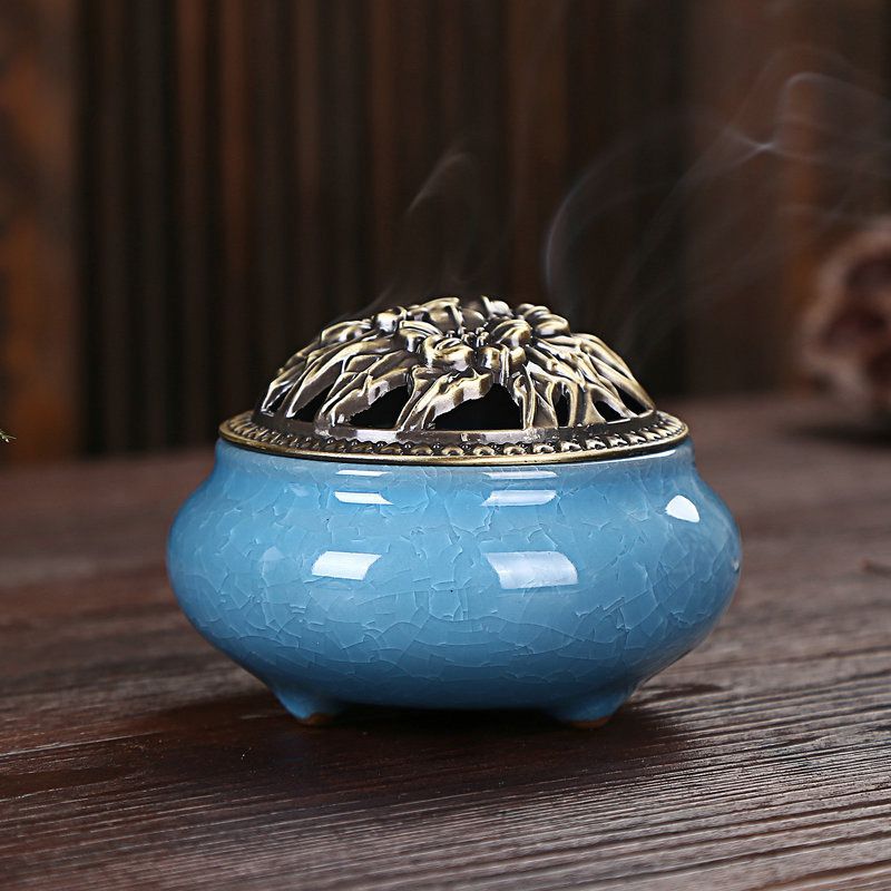 Exquisite Colorful Ice Cracked Ceramic Censer