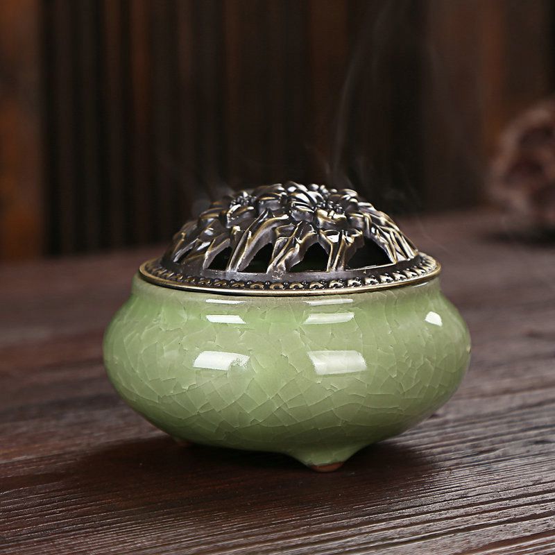 Exquisite Colorful Ice Cracked Ceramic Censer