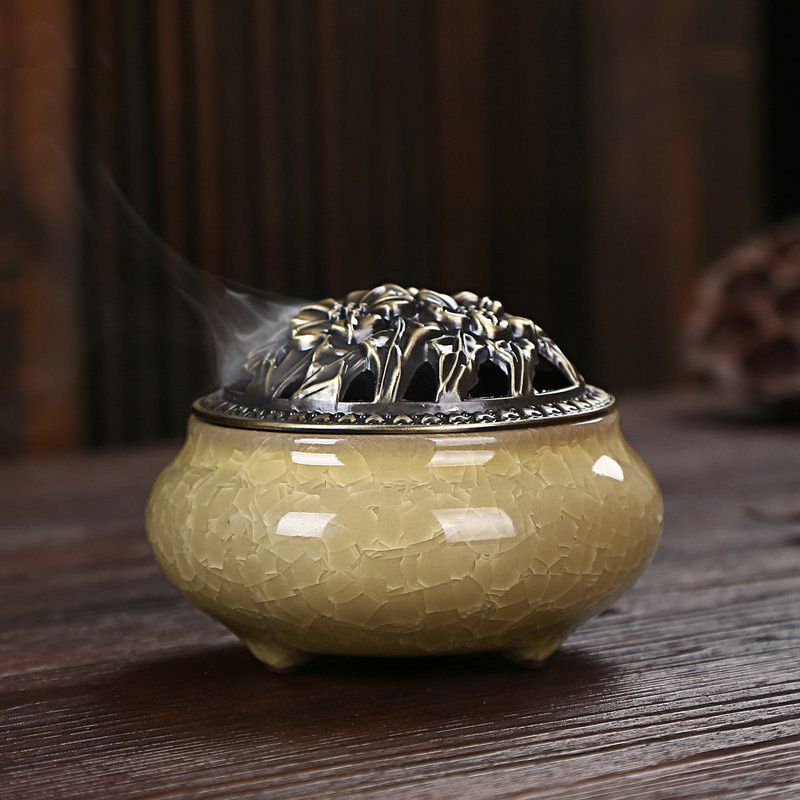 Exquisite Colorful Ice Cracked Ceramic Censer