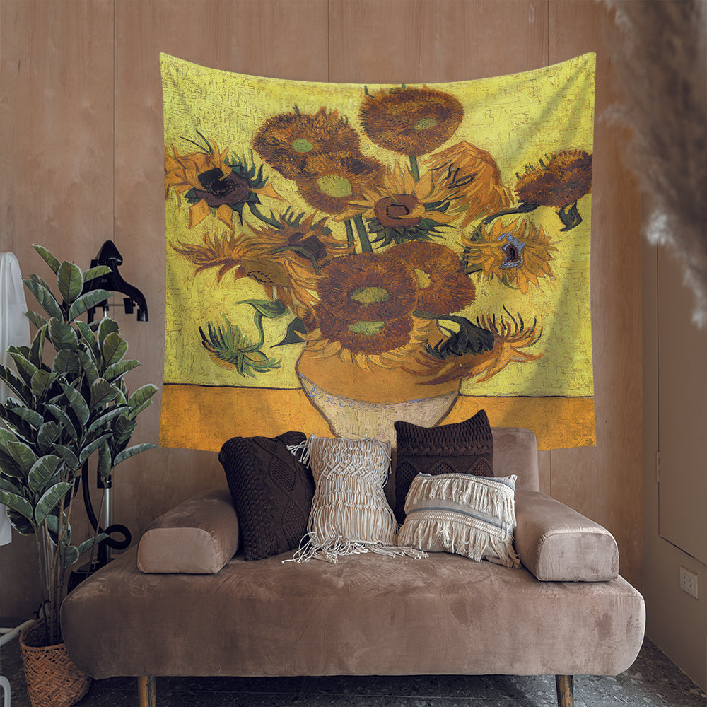 Van Gogh Sunflower Tapestry for Bedroom Living Room Decor