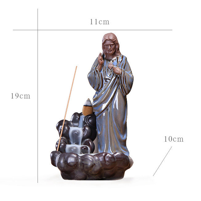 Christ Style Standing Jesus Backflow Incense Burner