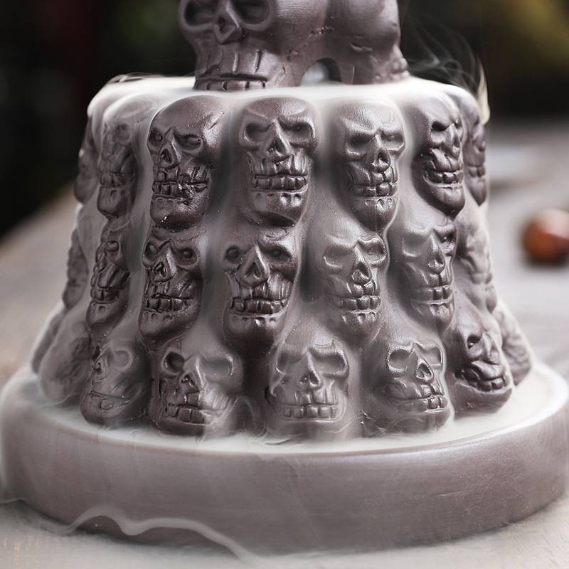 Halloween Skull Mountain Backflow Incense Burner