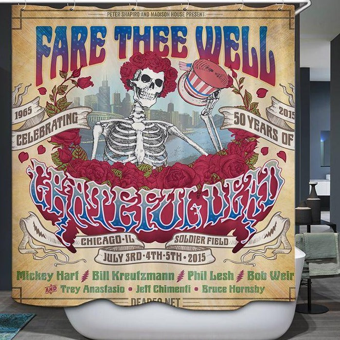 Fare Thee Well Album Cover Grateful Dead Shower Curtain