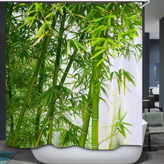 Bamboo Forest Real Bamboo Shower Curtain