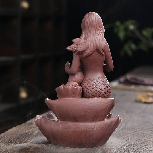 Lotus Leaf Mermaid Backflow Incense Burner