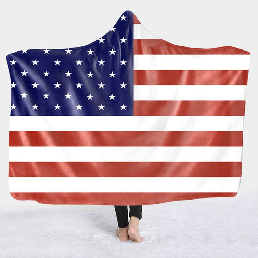 American Flag Hooded Blanket | American Flag Blanket Hoodie