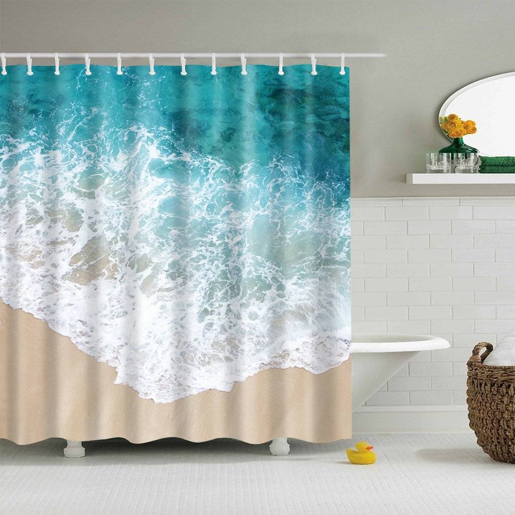 Iphone Wallpaper Wave Beach Shower Curtain