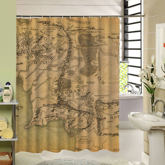 Northern Waste Forodwaith Map Shower Curtain | Northern Waste Map Bathroom Curtain