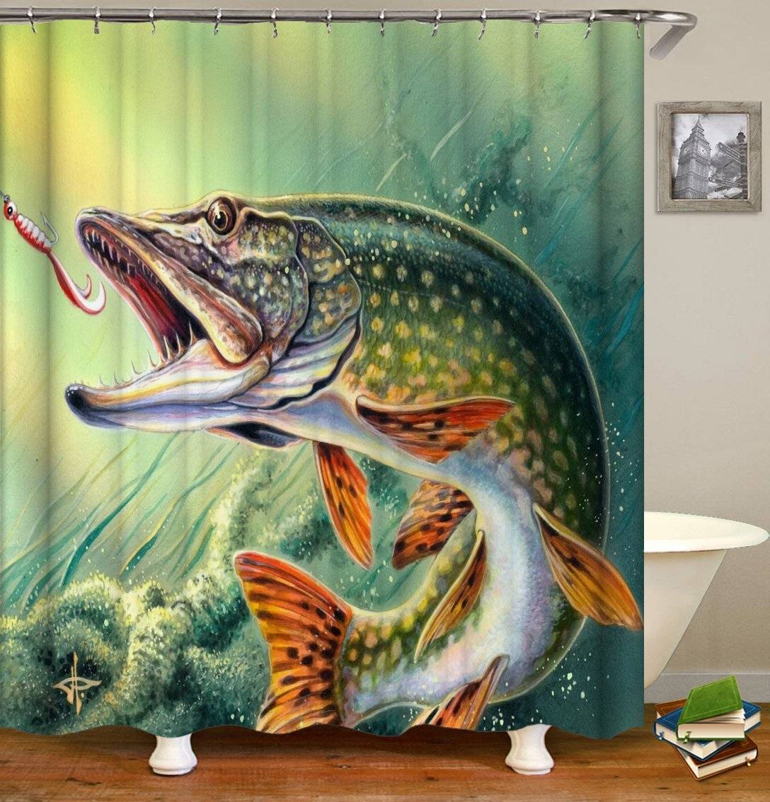 Take The Bait Fishing Trout Shower Curtain