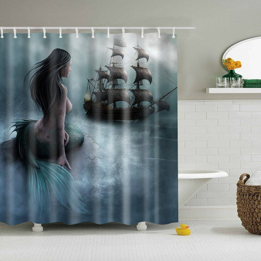 Tale Dim Style Mermaid Pirate Shower Curtain