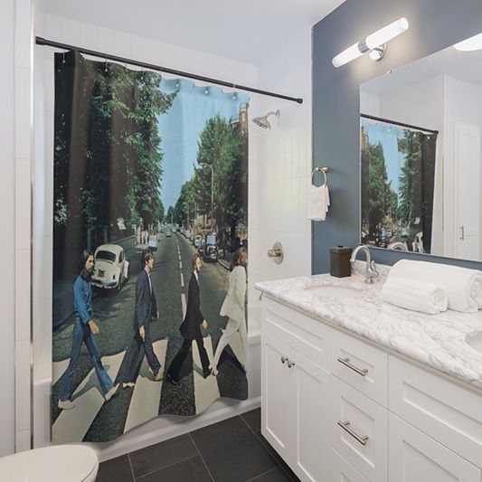 Abbey Road Album Cover Beatles Shower Curtain