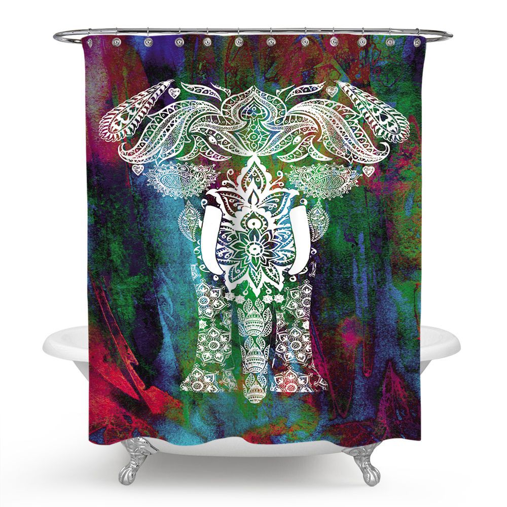 Abstract Art Elephant Mandala Shower Curtain