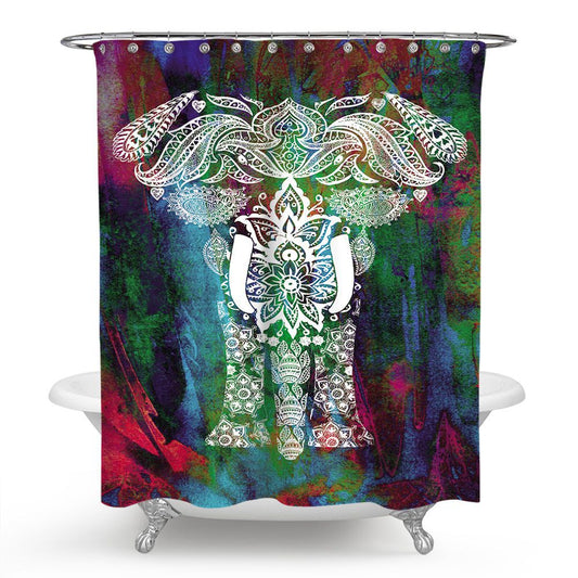 Abstract Art Elephant Mandala Shower Curtain