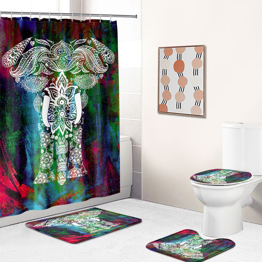 Abstract Art Elephant Mandala Shower Curtain