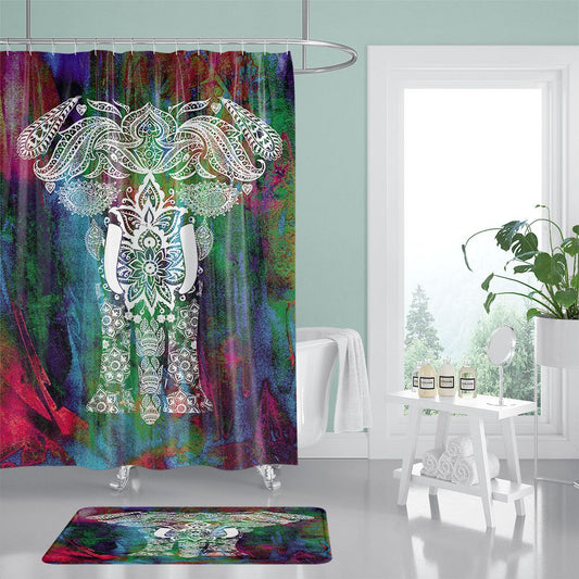 Abstract Art Elephant Mandala Shower Curtain