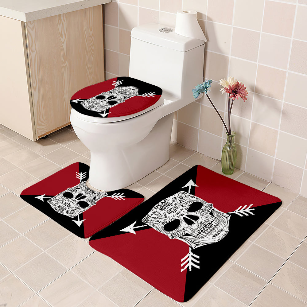 Dead Moto Head Cross Arrow Skull Shower Curtain | Dead Moto Head Skull Bathroom Curtain