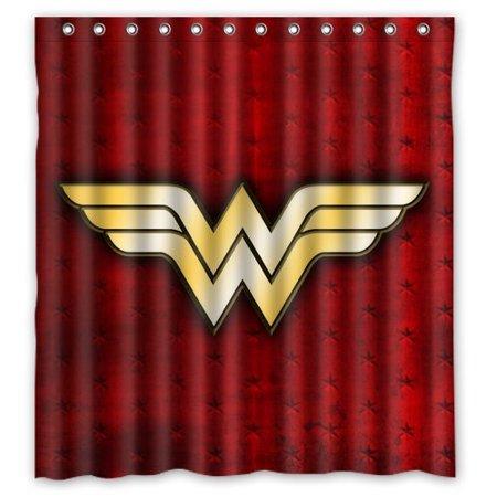 Superhero Symbol Wonder Women Shower Curtain
