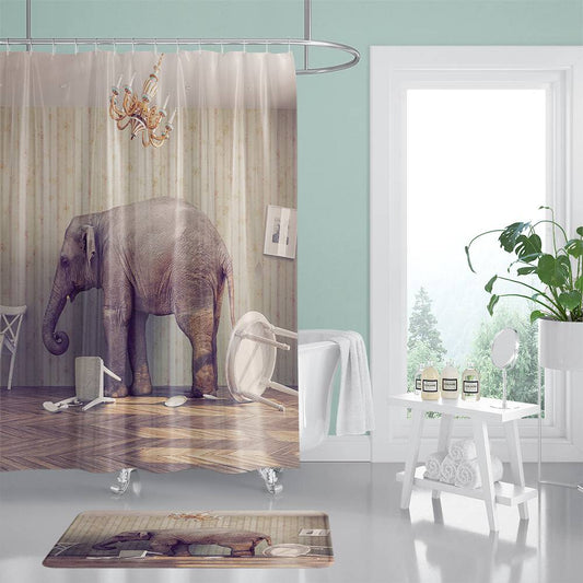Funny Elephant in The Room Shower Curtain
