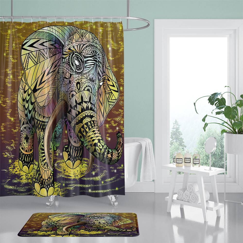 Bohemian Elephant Shower Curtain