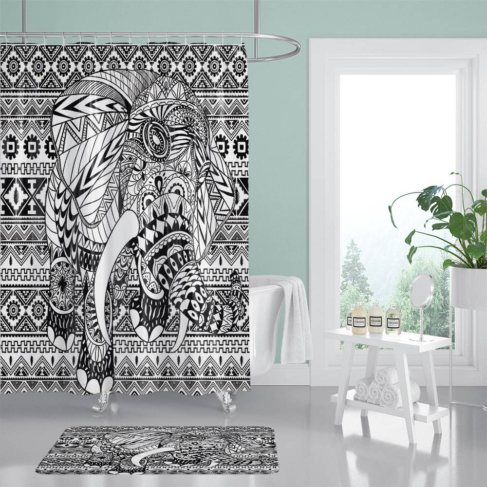 Bohemian Elephant Shower Curtain