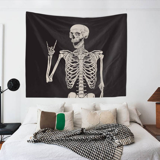 Rock and Roll Skeleton Tapestry for Bedroom Living Room | Rock and Roll Skeleton Tapestry Wall Hanging