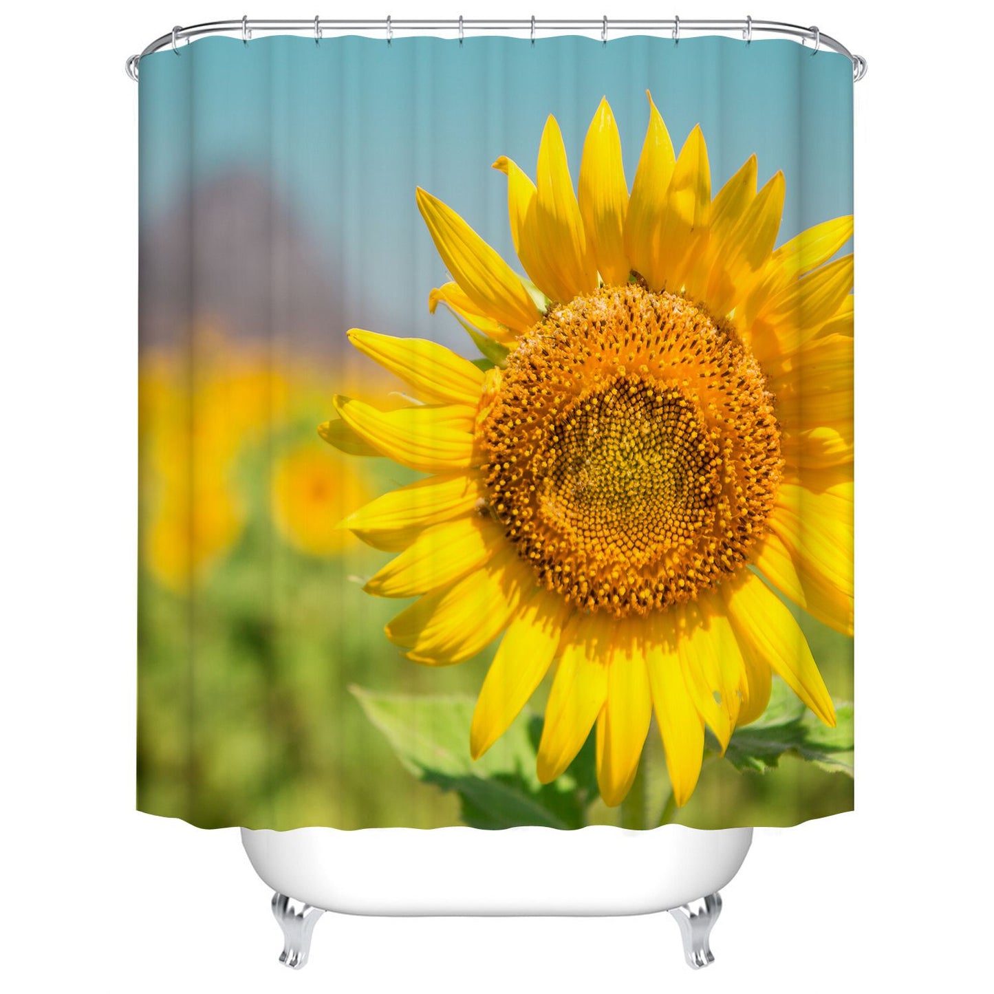 Flower Close-up Giant Sunflower Shower Curtain