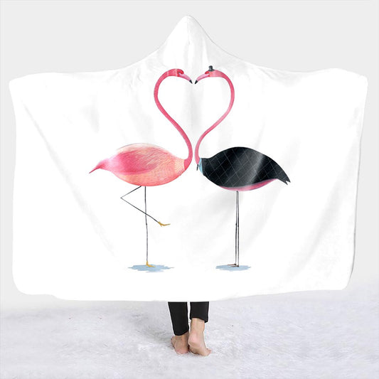 Flamingo Hooded Blanket | Flamingo Hoodie Blanket