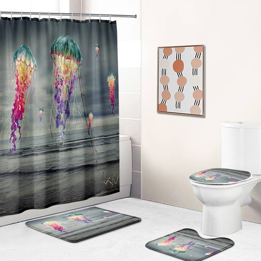 Jellyfishes in The Air Shower Curtain | Shower Curtain Jellyfish