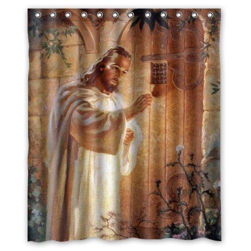 Oil Painting Style Christian Prophet Knocking The Door Jesus Shower Curtain