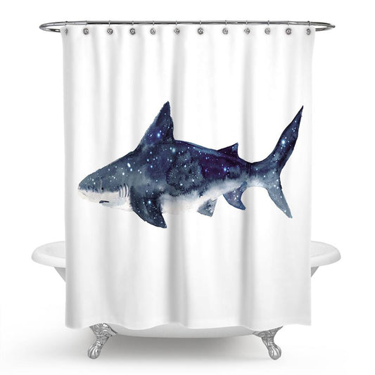 Shark Shower Curtain for Ocean Creature Bathroom Decor | Shark Bathroom Curtain