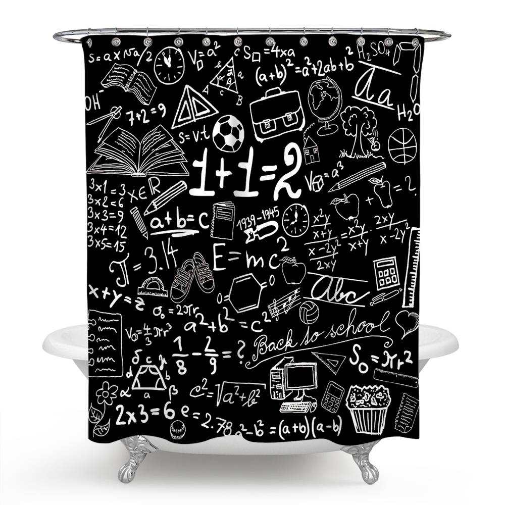 Math Chemical Scientific Formula Shower Curtain | Chemical Math Formula Bathroom Curtain