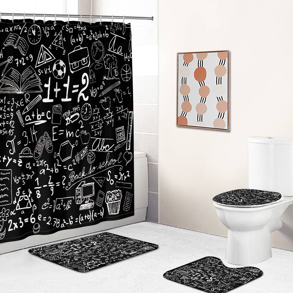 Math Chemical Scientific Formula Shower Curtain | Chemical Math Formula Bathroom Curtain