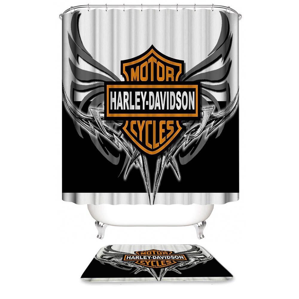 Metal-winged Motor Harley Davidson Cycles Logo Shower Curtain