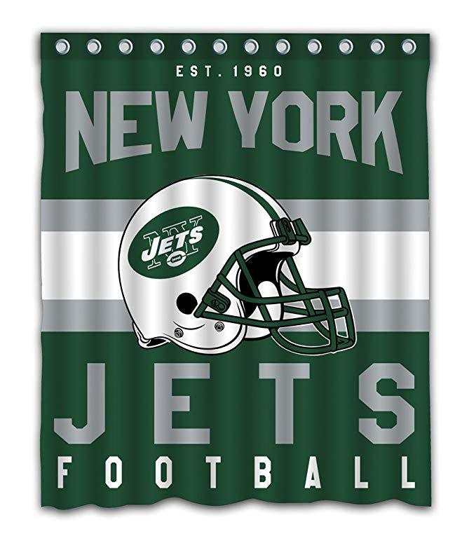 NFL Football Team Helmet Flag New York Jets Shower Curtain