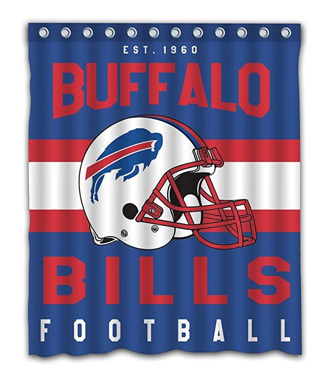 Football Team Helmet Flag Buffalo Bills Shower Curtain